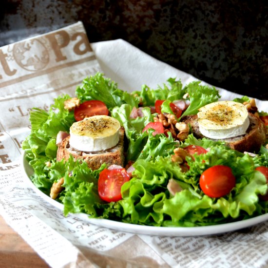 Warm Goat Cheese Salad with a Spicy