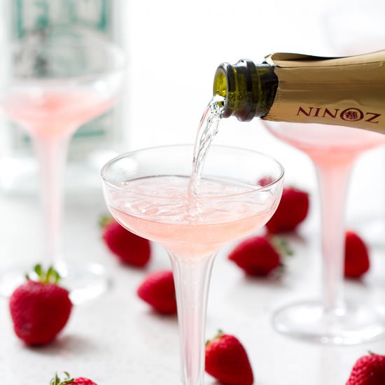 Strawberry Rhubarb French 75