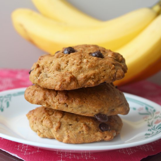 banana oatmeal chocolate cookies