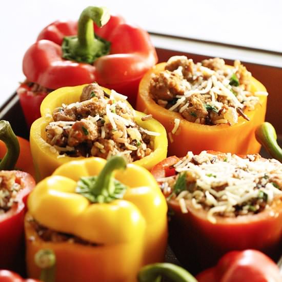 Wild Rice & Sausage Stuffed Peppers