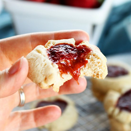 Strawberry Thumbprint Cookies