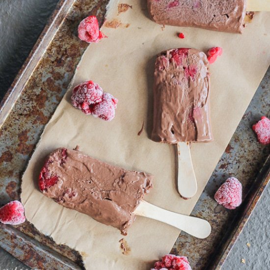 Chocolate Raspberry Popsicles