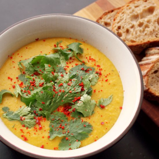 Curried Sweet Potato + Coconut Soup