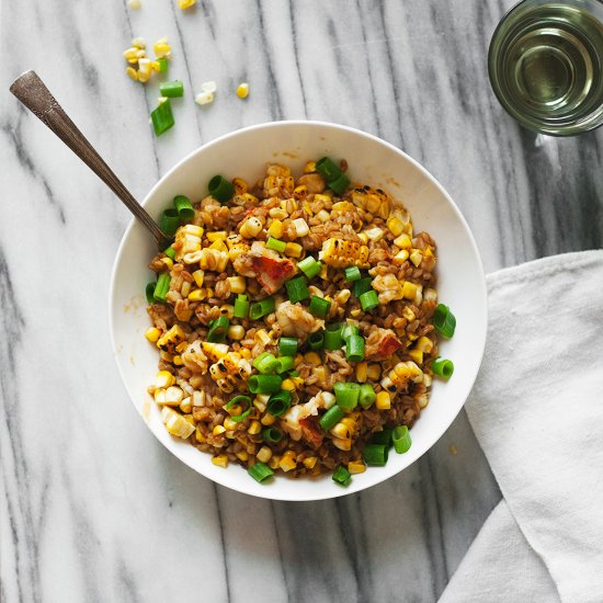 Charred Corn + Farro Risotto