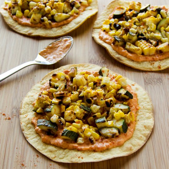 Grilled Zucchini & Corn Tostadas