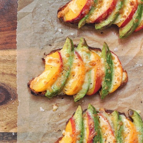 Peach & Avocado Toast with Cheddar