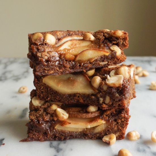 Pear Hazelnut Blondies