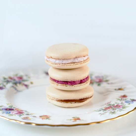 Strawberry & Blackberry Macarons