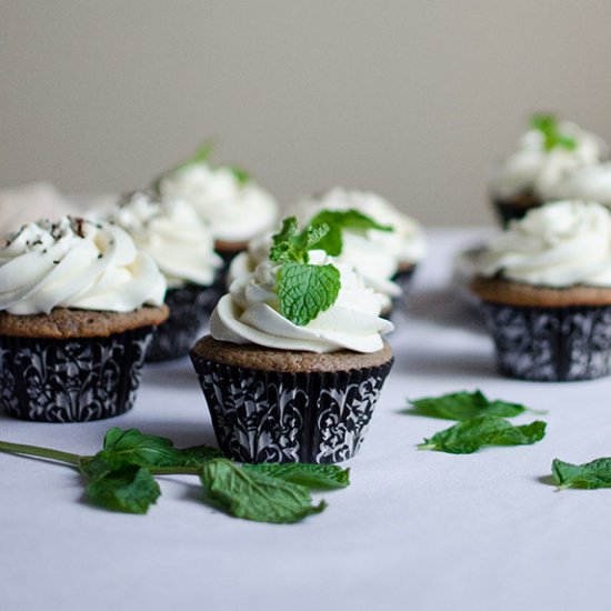 Chocolate Cupcakes with Mint