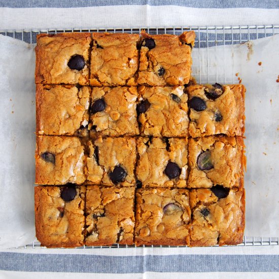 Peanut Butter Jelly Blondies