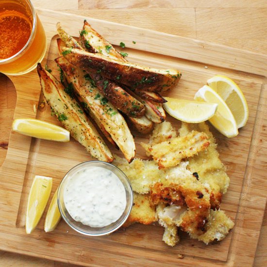 Fried Razor Clams with Baked Wedges