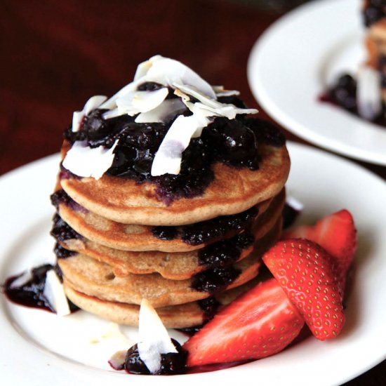 Buckwheat Pancakes w Berry Coulis