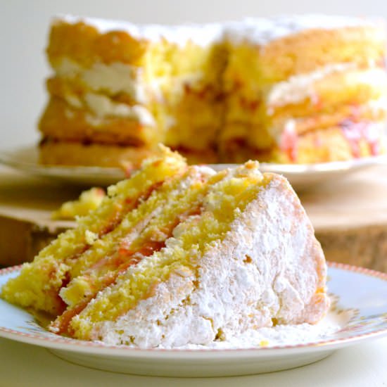 Plum Jam & Cream Sponge Cake