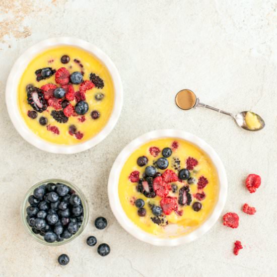 Baked Custard with Summer Berries