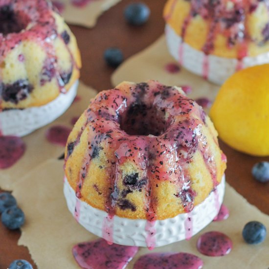 Mini Lemon Blueberry Bundt Cakes