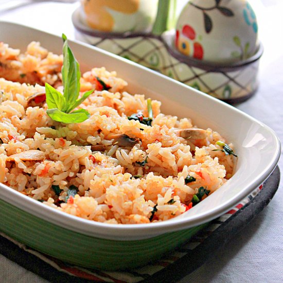 Mushroom And Basil Rice