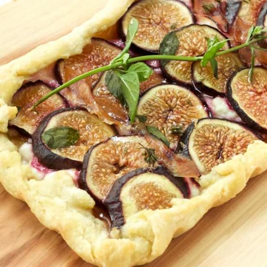 Fig Tart with Chevre and Mint