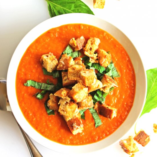 Tomato Soup with Gruyere Croutons