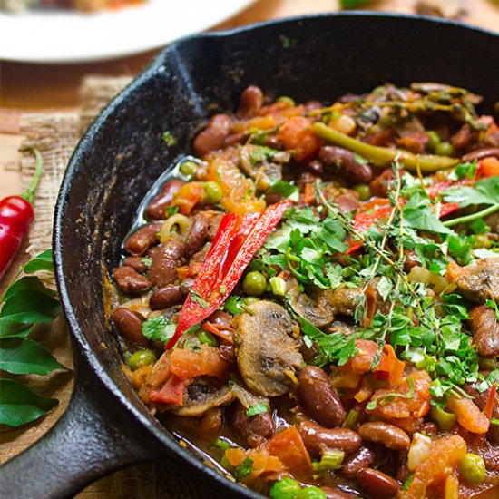 Red Beans and Mushrooms Rougaille