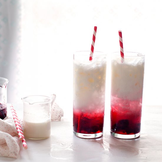 Sour Cherry Italian Cream Sodas