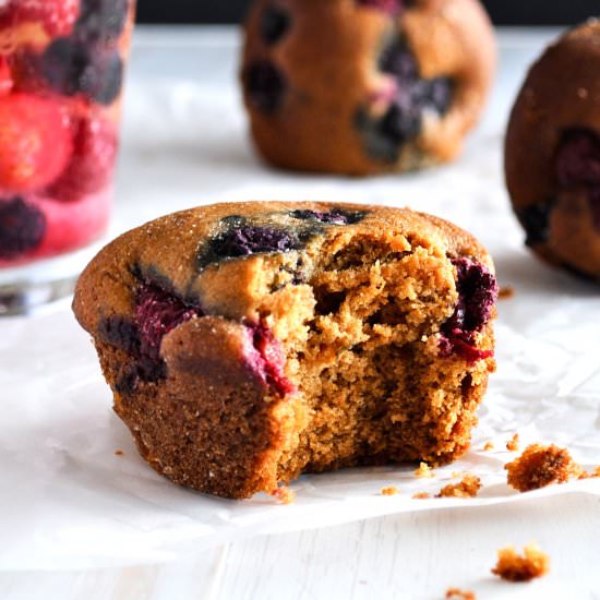 Mixed Berry & Buckwheat Muffins