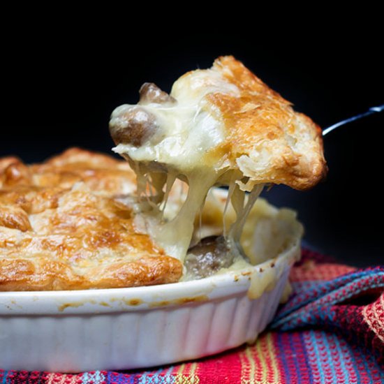 Cheesy Chicken & Mushroom Pie