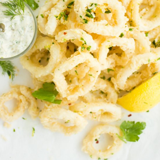 Zesty Calamari with Tartar Sauce