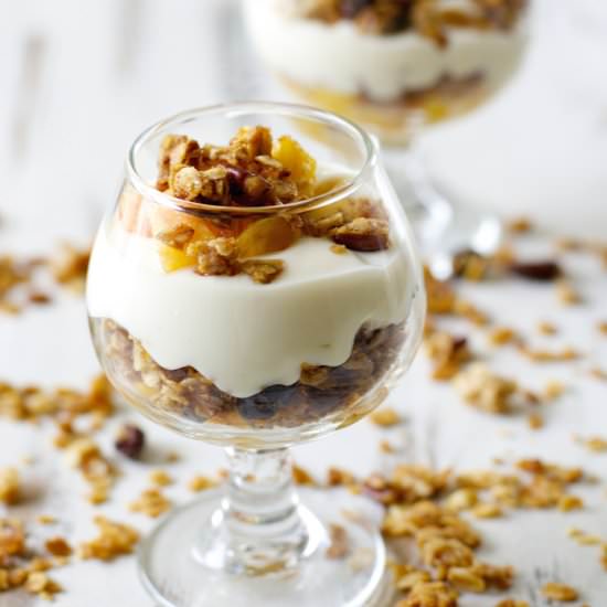 Peach and Cinnamon Pecan Granola