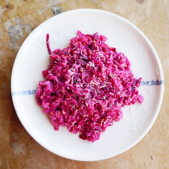 Beet Pearled Spelt Risotto