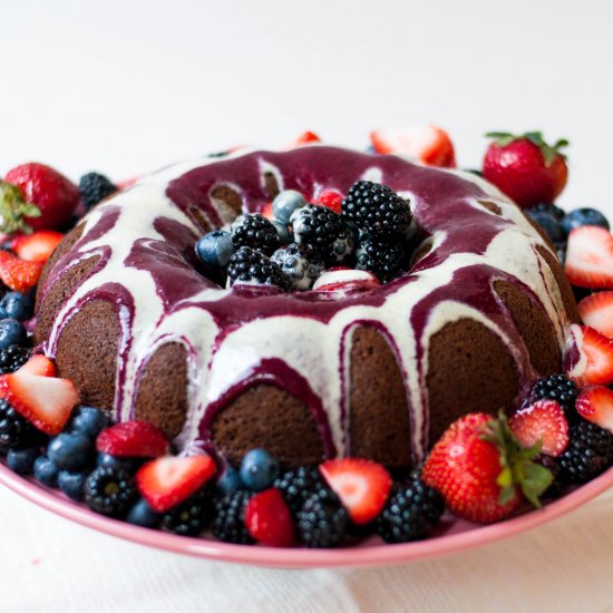 Roasted Blackberry/Blueberry Cake