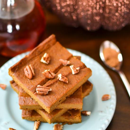 {Flourless} Pumpkin Custard Bars