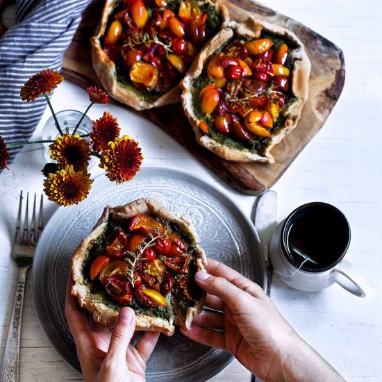 Tomato & Chard Pesto Galette