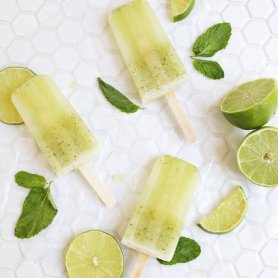 Lime + Mint Popsicles