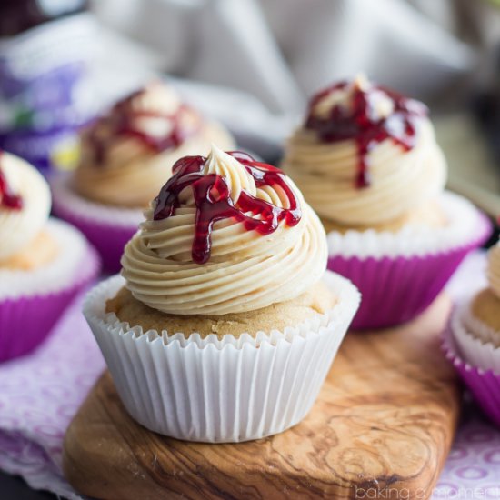 Peanut Butter & Jelly Cupcakes