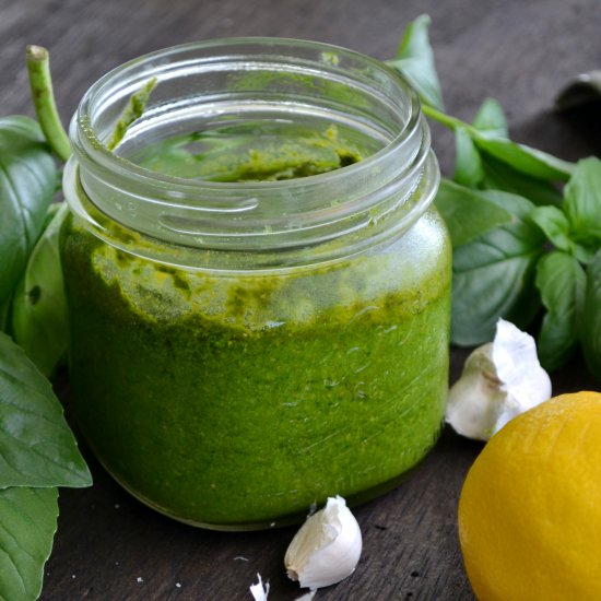 Basil Pesto with Toasted Pine Nuts