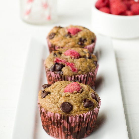 Oatmeal Raspberry Chocolate Chip Muffin