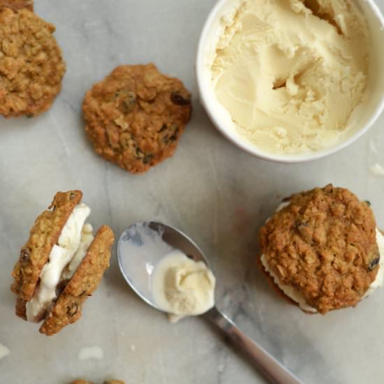 Oatmeal Raisin Ice Cream Sandwiches