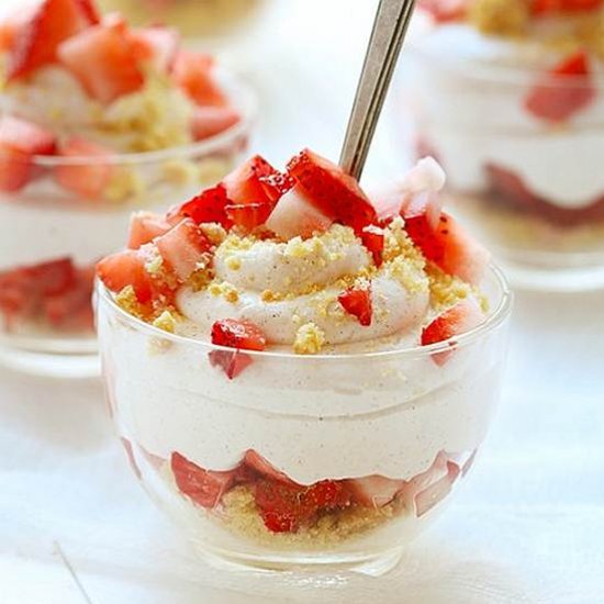 Strawberry Shortcake Mousse Cups