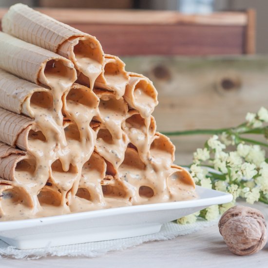 Waffle Cones with Creamy Filling