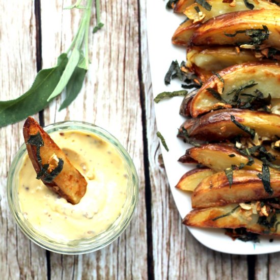 Garlic Sage Potato Wedges