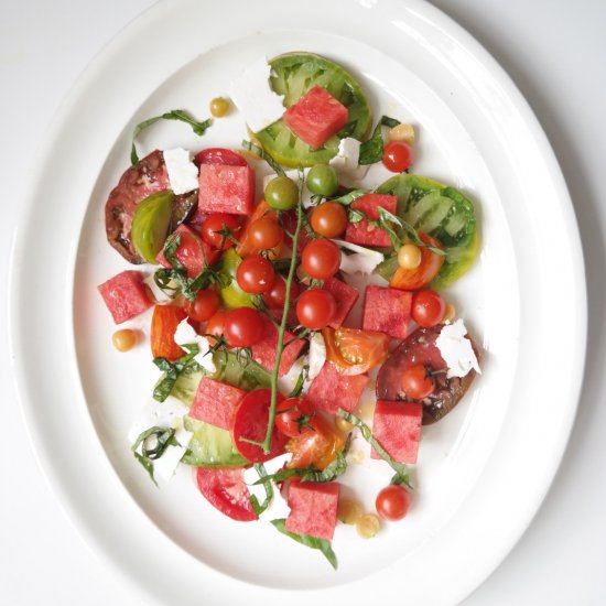 Heirloom Tomato + Watermelon Salad