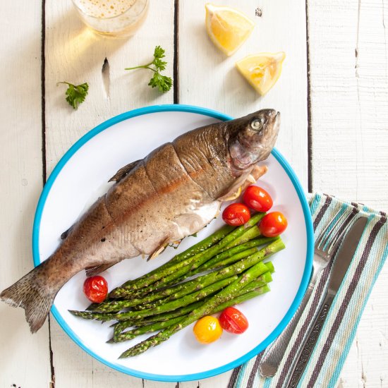 Smoked Stuffed Whole Trout