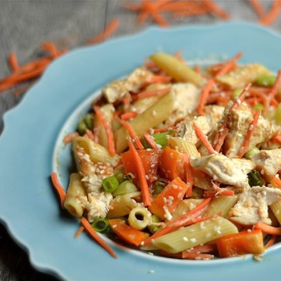 Thai Peanut Chicken Pasta Salad