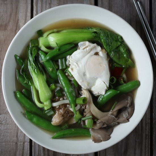 Baby Bok Choy Udon Bowl with Egg