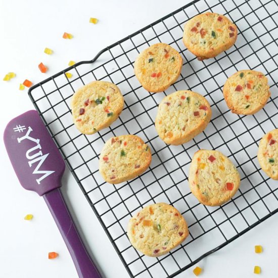 Eggless Tutti Frutti Cookies