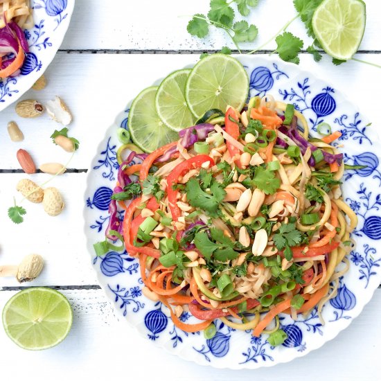 Healthy Pad Thai with Peanuts