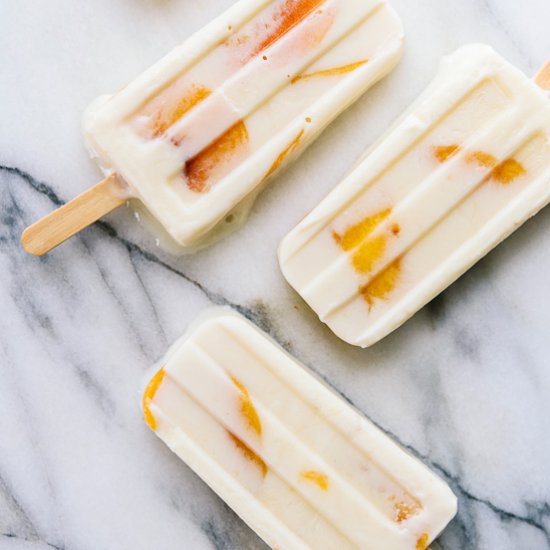 Creamy Peach & Honey Popsicles