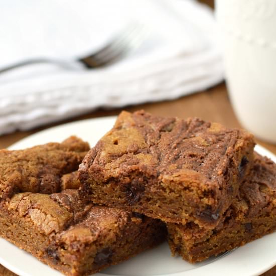 Chocolate Peanut Butter Blondies