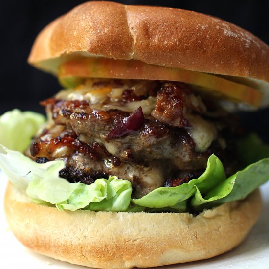 Bacon and Cheese Stuffed Burger