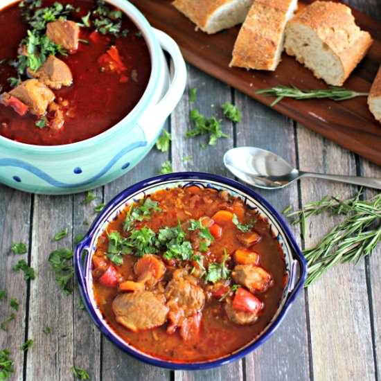 SLOW COOKER PORK GOULASH